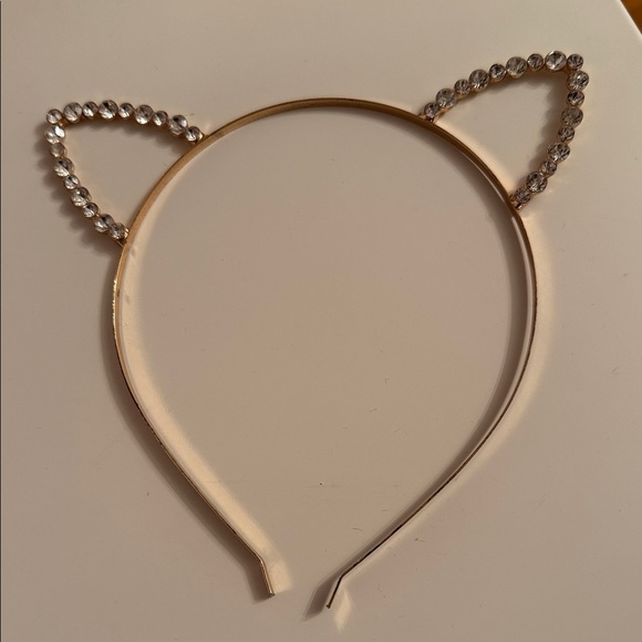 Gold Cat Ear Headband with Rhinestones - Picture 1 of 2